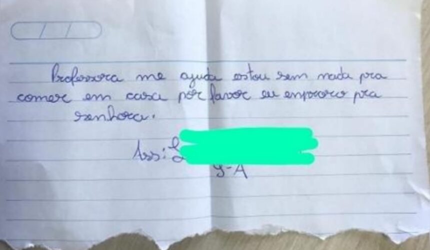 Adolescente pede ajuda