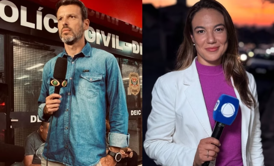 Repórter da Band empurra colega da Record ao vivo, e confusão vira caso de polícia